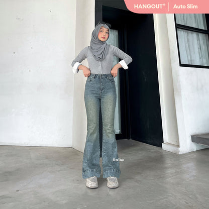 JINISO - Highwaist Stretch Cutbray Flare Jeans 735 HANGOUT