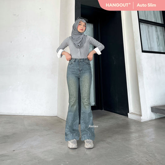 JINISO - Highwaist Stretch Cutbray Flare Jeans 735 HANGOUT
