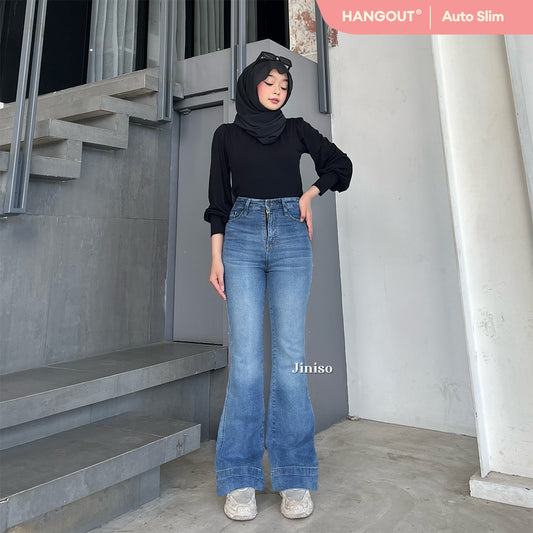JINISO - Highwaist Stretch Cutbray Flare Jeans 736 HANGOUT