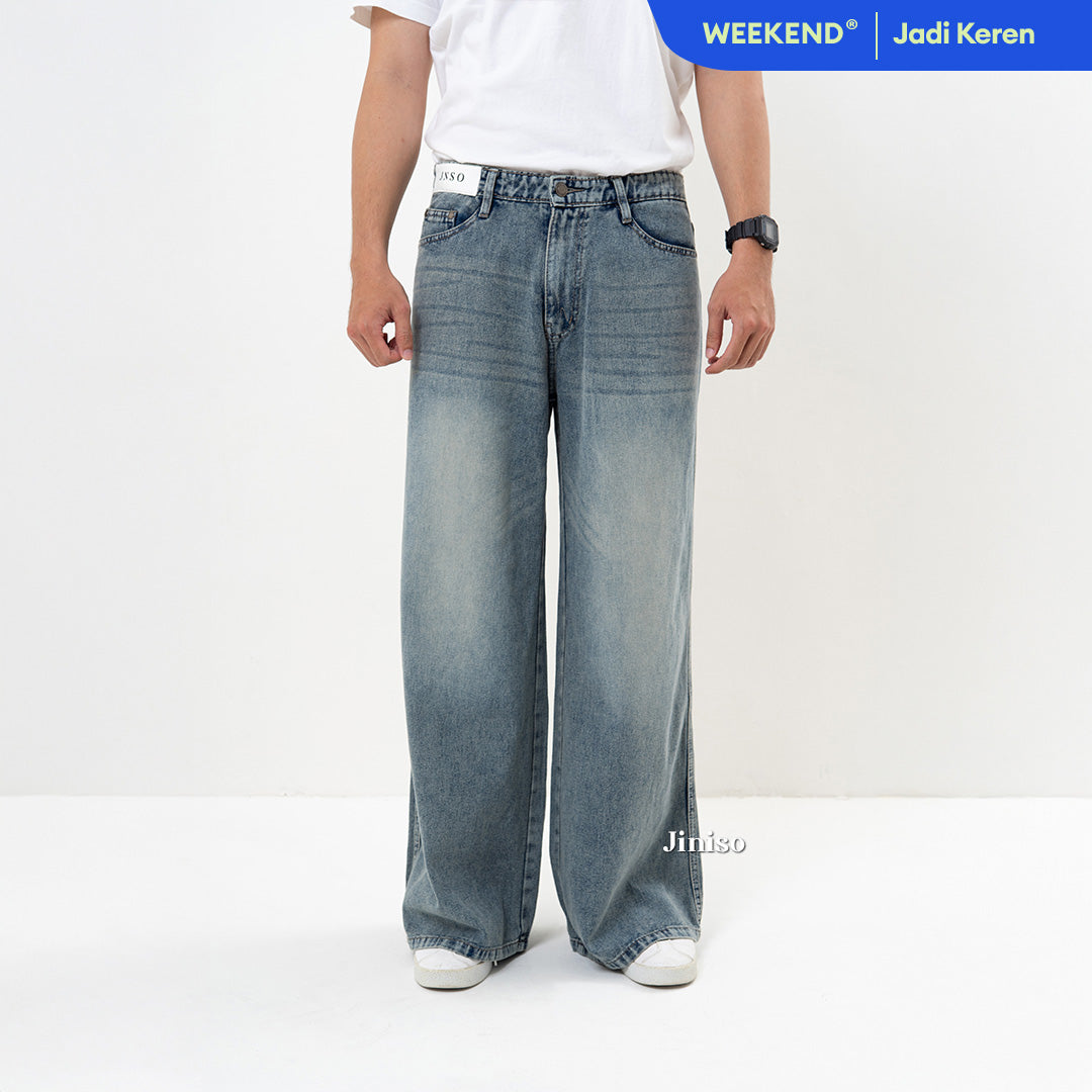 JINISO Oversize Baggy Loose Jeans Pria 777