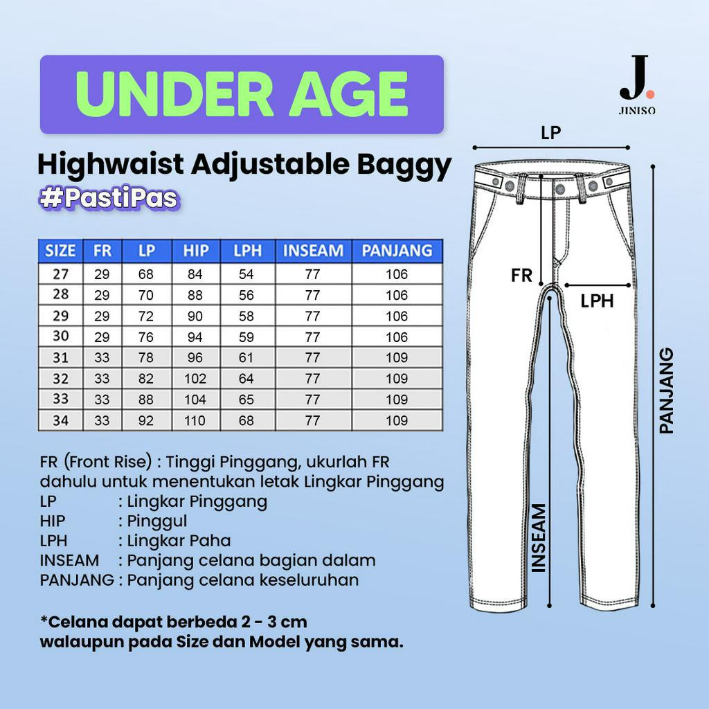 JINISO - Highwaist Adjustable Baggy Jeans 445 UNDER AGE