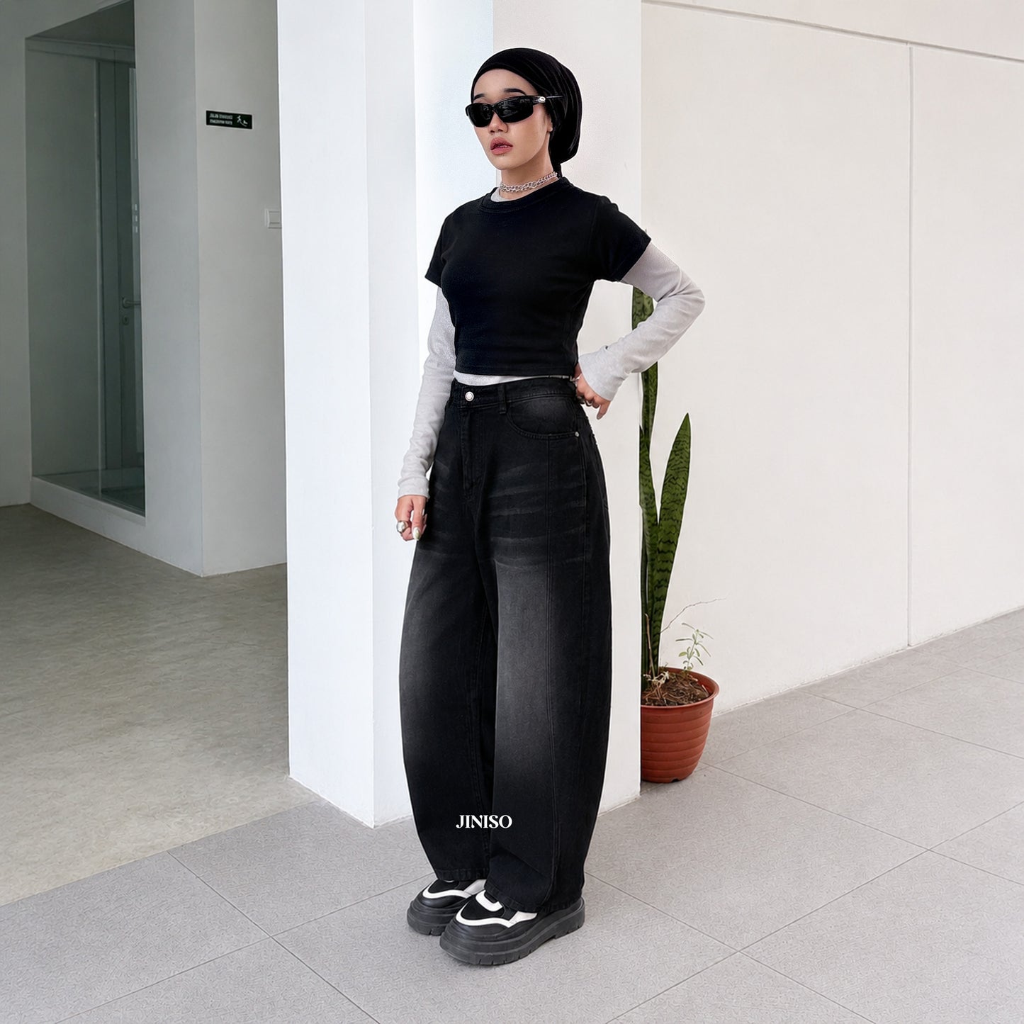 JINISO - Highwaist Barrel Jeans 881 ATTENTION