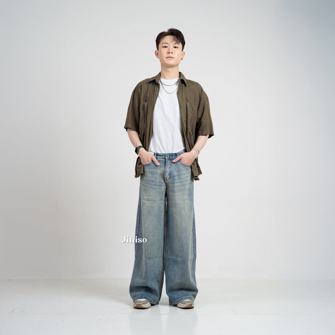 JINISO Oversize Baggy Loose Jeans Pria 775