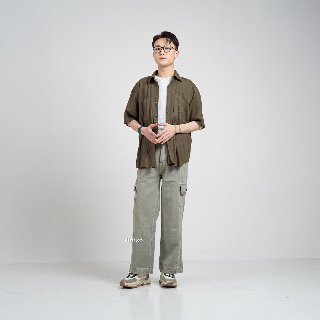 JINISO Loose Cargo Denim Jeans Pria 407