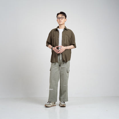 JINISO Loose Cargo Denim Jeans Pria 407