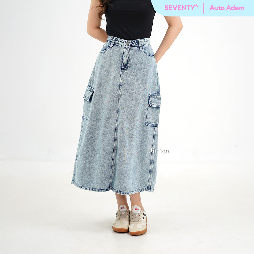 JINISO - Highwaist Rok Cargo Jeans Panjang 983 SEVENTY