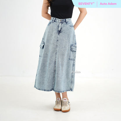 JINISO - Highwaist Rok Cargo Jeans Panjang 983 SEVENTY