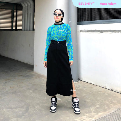 JINISO - Highwaist Rok Slit Jeans Panjang 994 SEVENTY