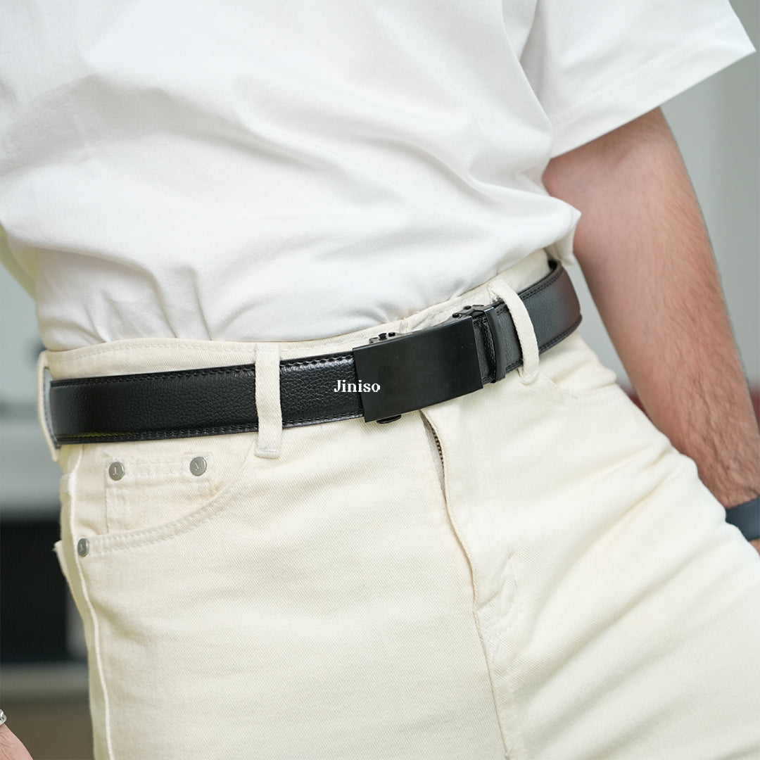 JINISO Ikat Pinggang Pria Black Straptic Belt