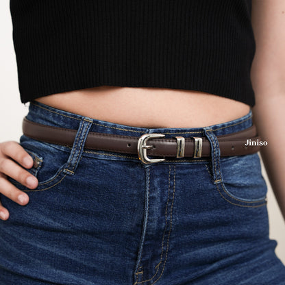 JINISO - Ikat Pinggang Buckle Leather Belt Jeans Unisex
