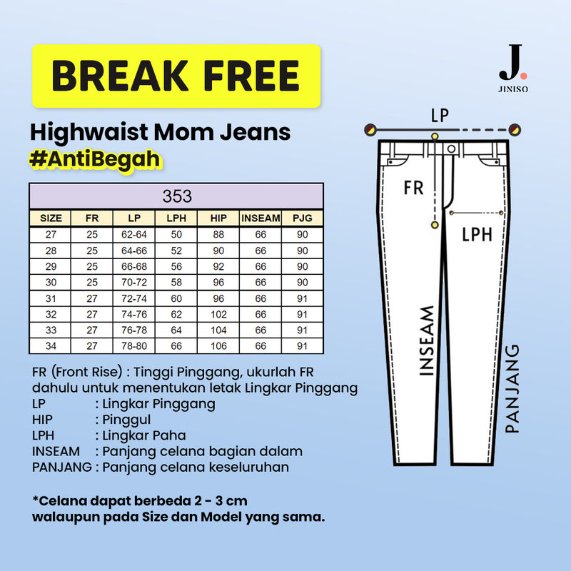 JINISO - Highwaist Mom Jeans 353 BREAK FREE