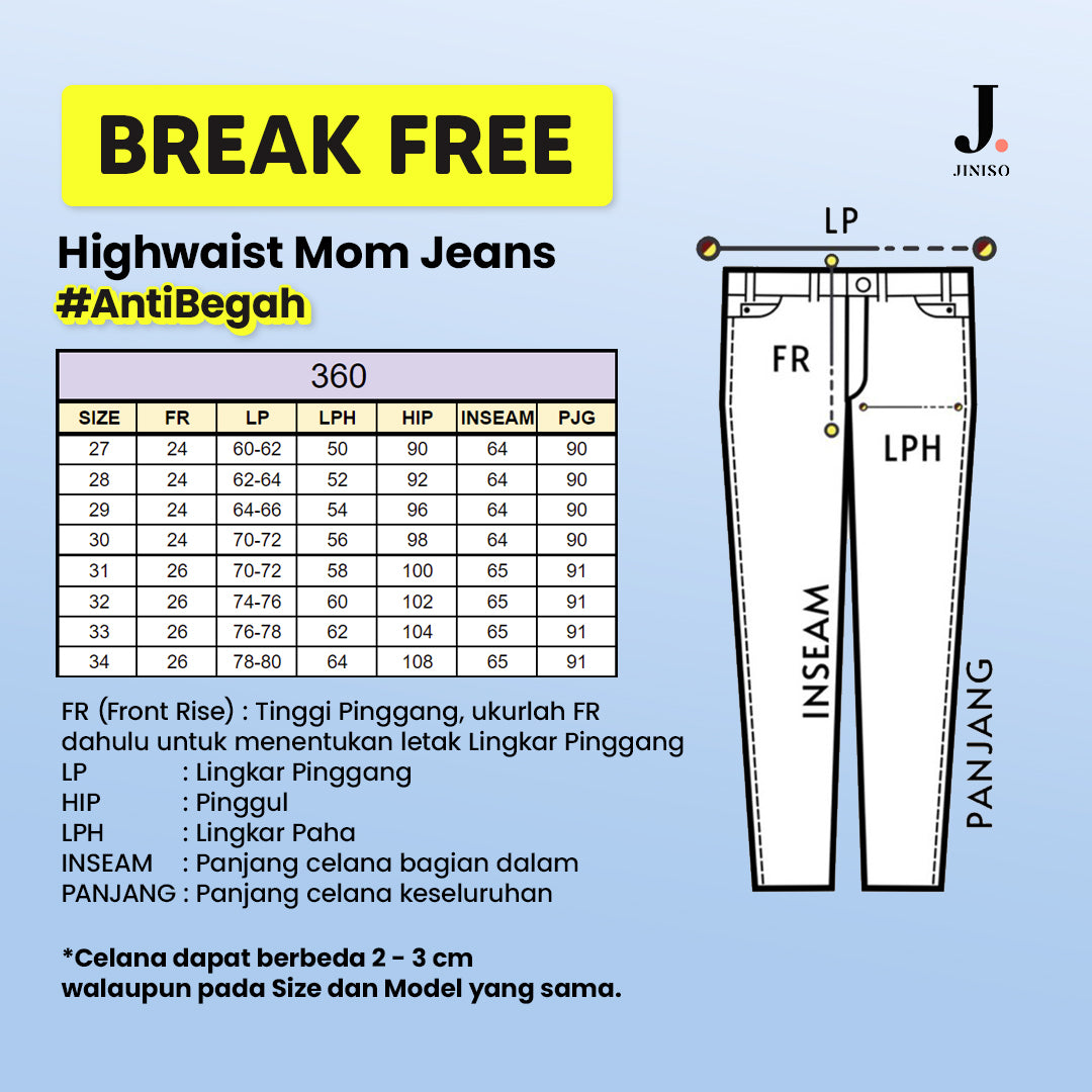 JINISO - Highwaist Mom Jeans 360 BREAK FREE