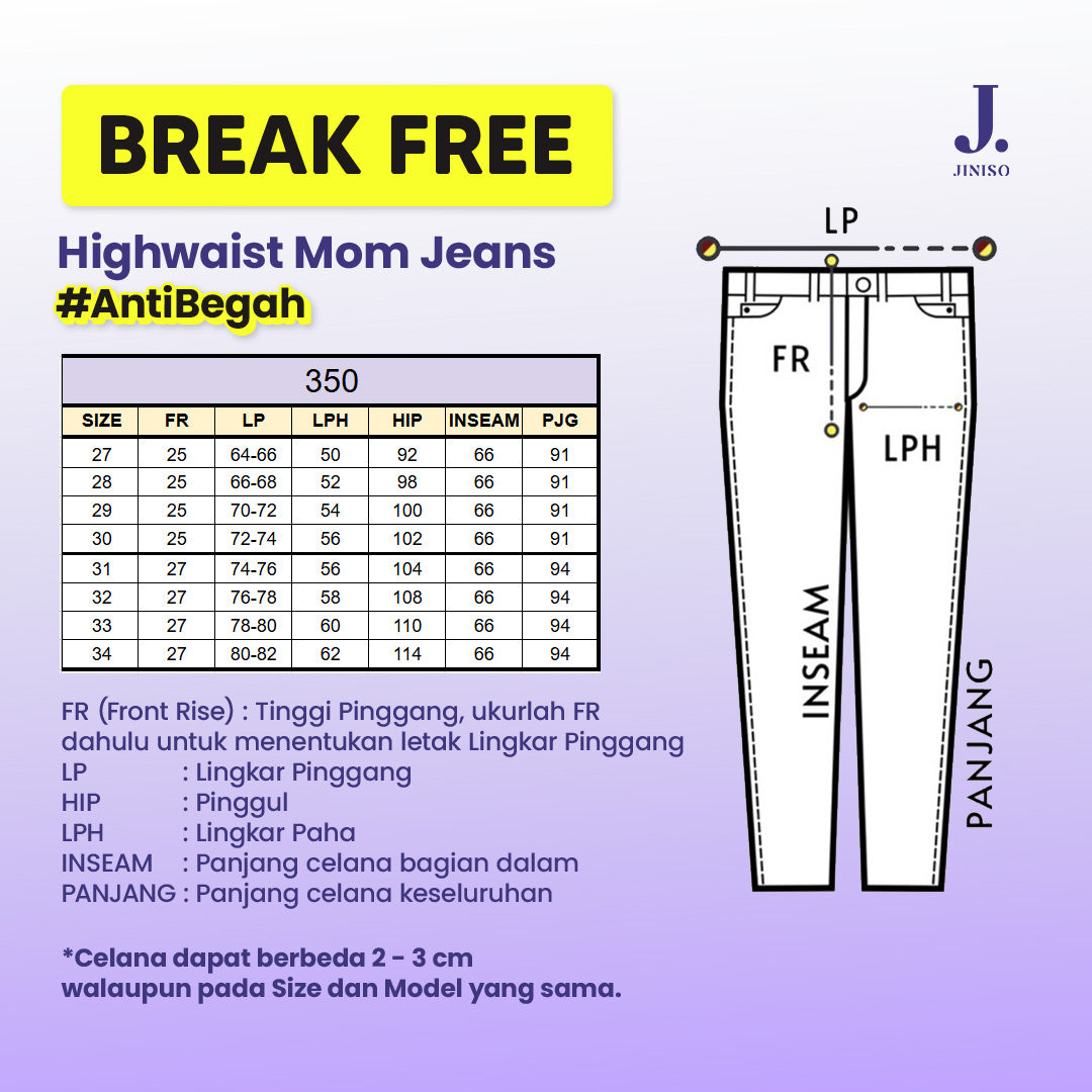 JINISO - Highwaist Mom Jeans Black Acid 350 BREAK FREE