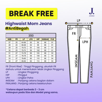 JINISO - Highwaist Mom Jeans Black Acid 350 BREAK FREE