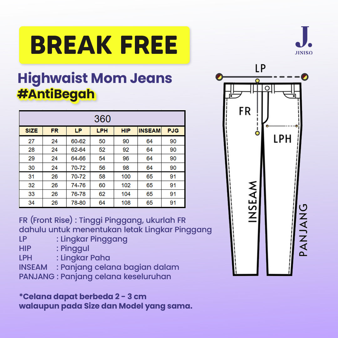 JINISO - Highwaist Mom Jeans 360 BREAK FREE