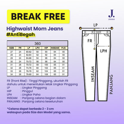 JINISO - Highwaist Mom Jeans 360 BREAK FREE