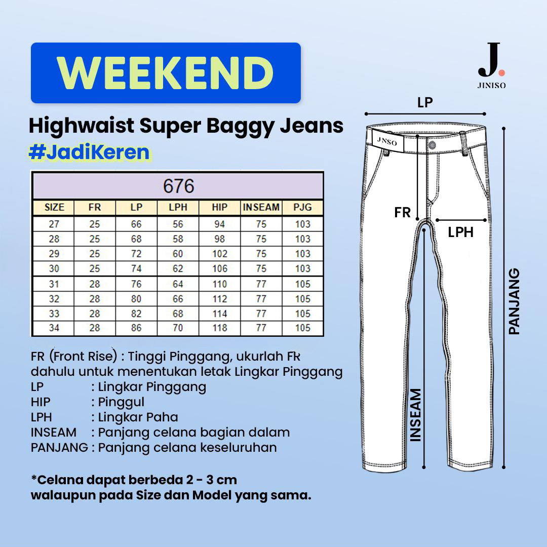 JINISO - Highwaist Oversize Baggy Loose Jeans 676 WEEKEND