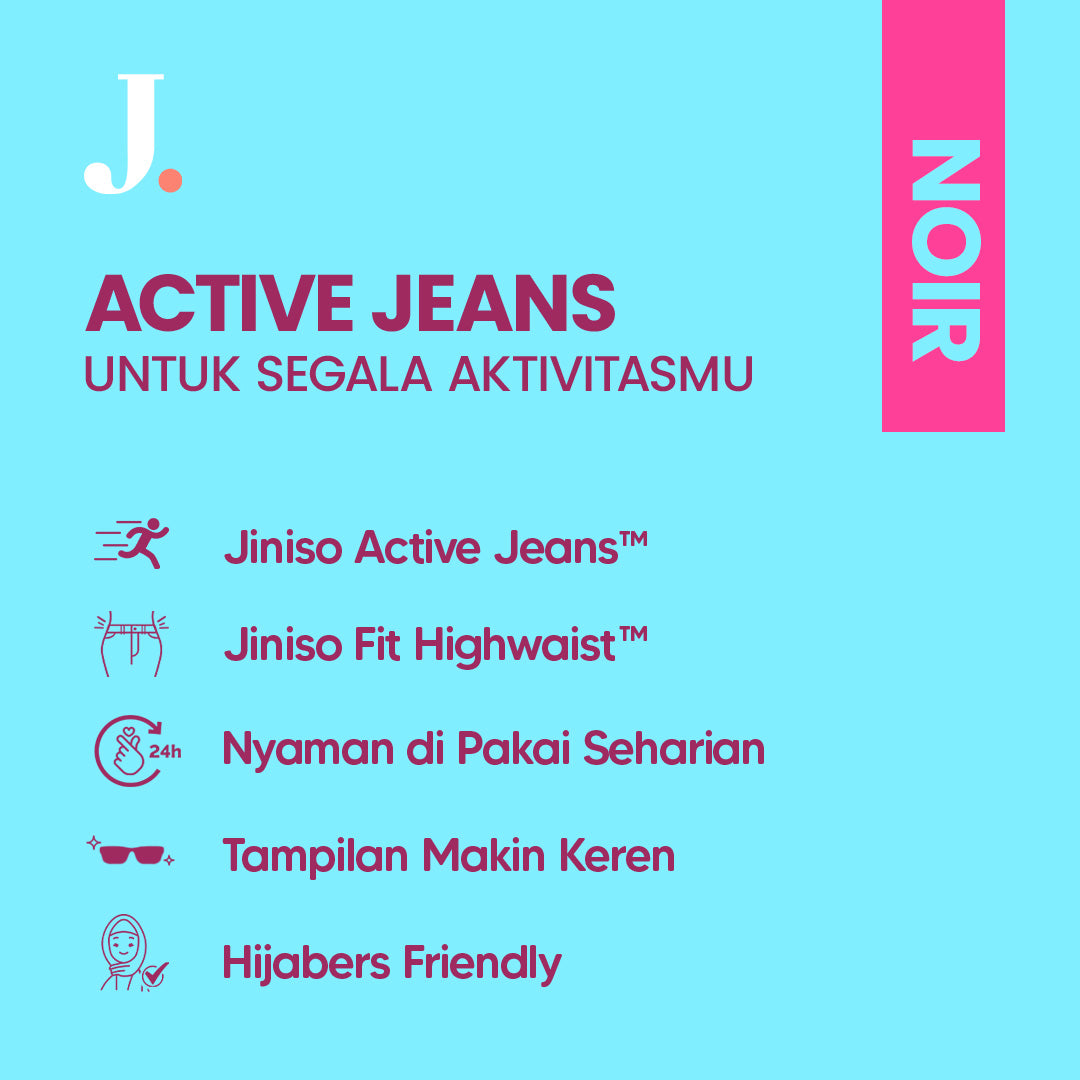 JINISO - Petite Highwaist Stretch Cutbray Jeans 127 NOIR