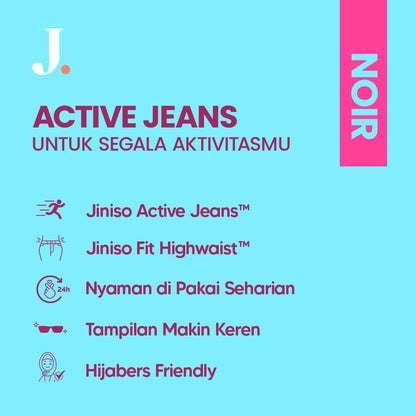 JINISO - Petite Highwaist Stretch Cutbray Jeans 127 NOIR