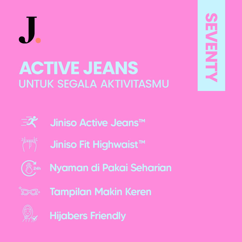 JINISO - Highwaist Rok Slit Seventy Jeans Panjang