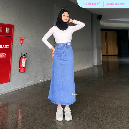 JINISO - Highwaist Rok Slit Jeans Panjang 998 SEVENTY