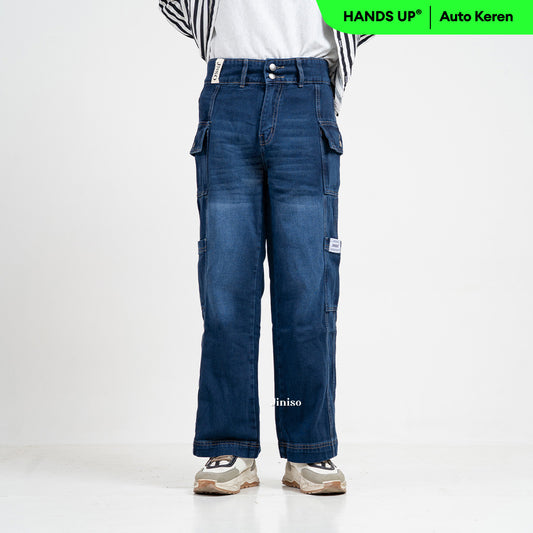 JINISO Cargo Baggy Denim Jeans Pria 416