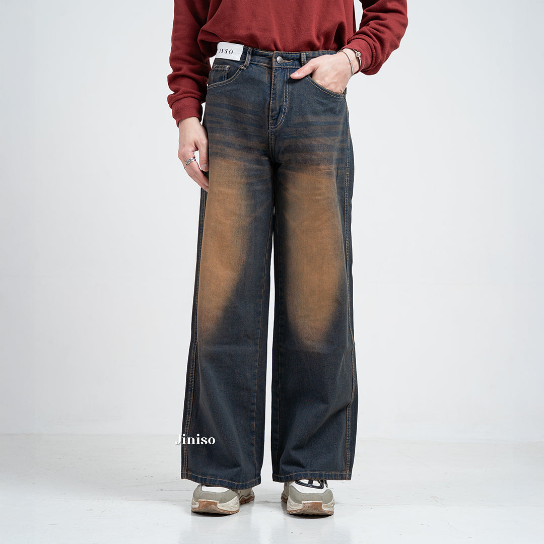JINISO Oversize Baggy Loose Jeans Pria 776