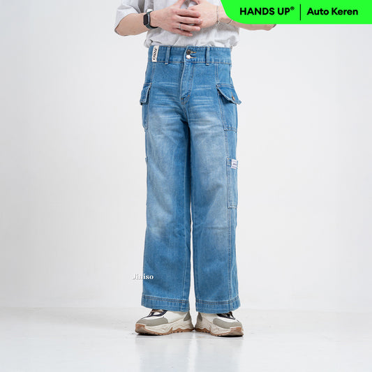 JINISO Cargo Baggy Denim Jeans Pria 413