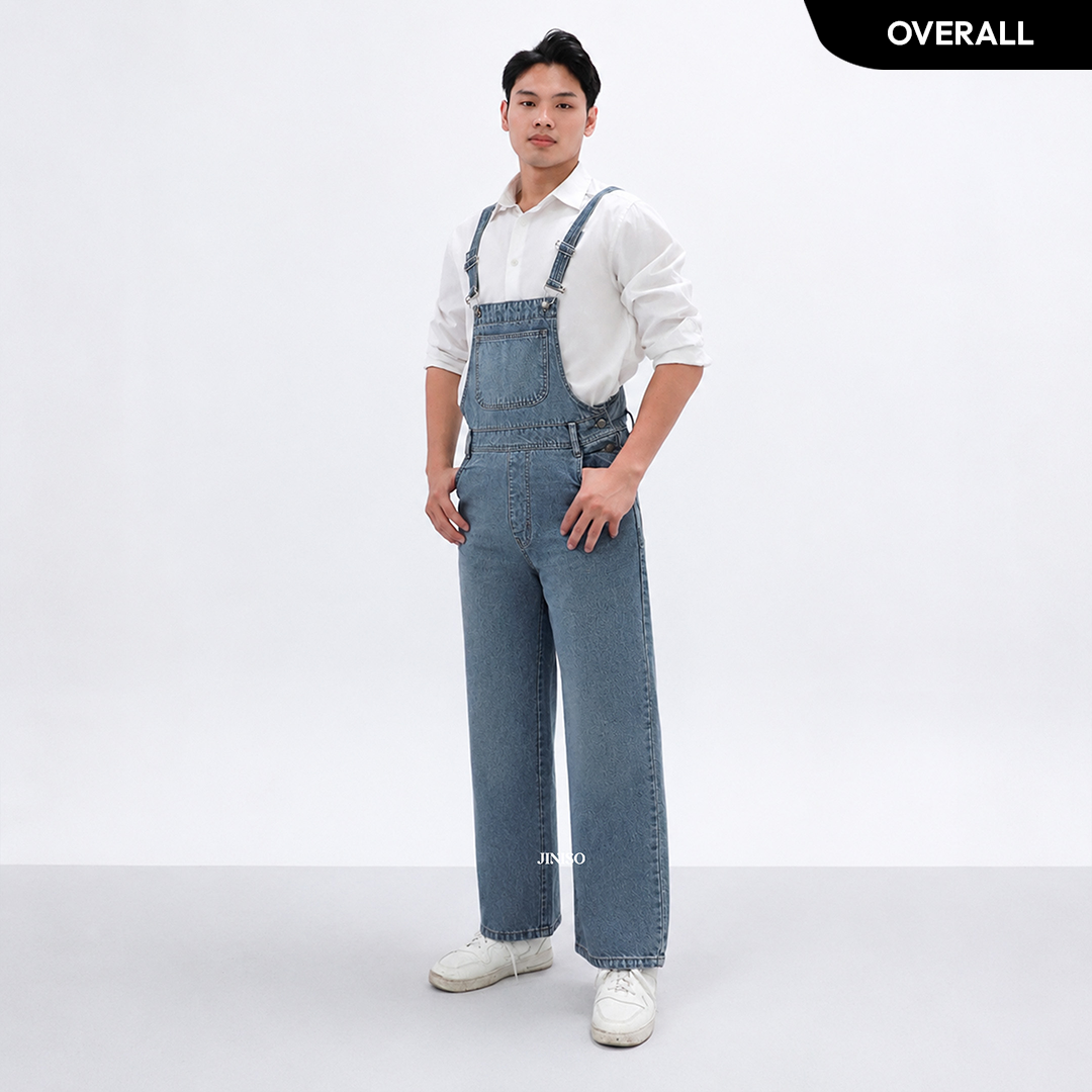 JINISO EVERYDAY - Jumpsuit Overall Loose Jeans 112 Pria