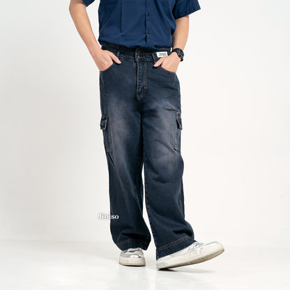 JINISO Loose Cargo Denim Jeans Pria 463
