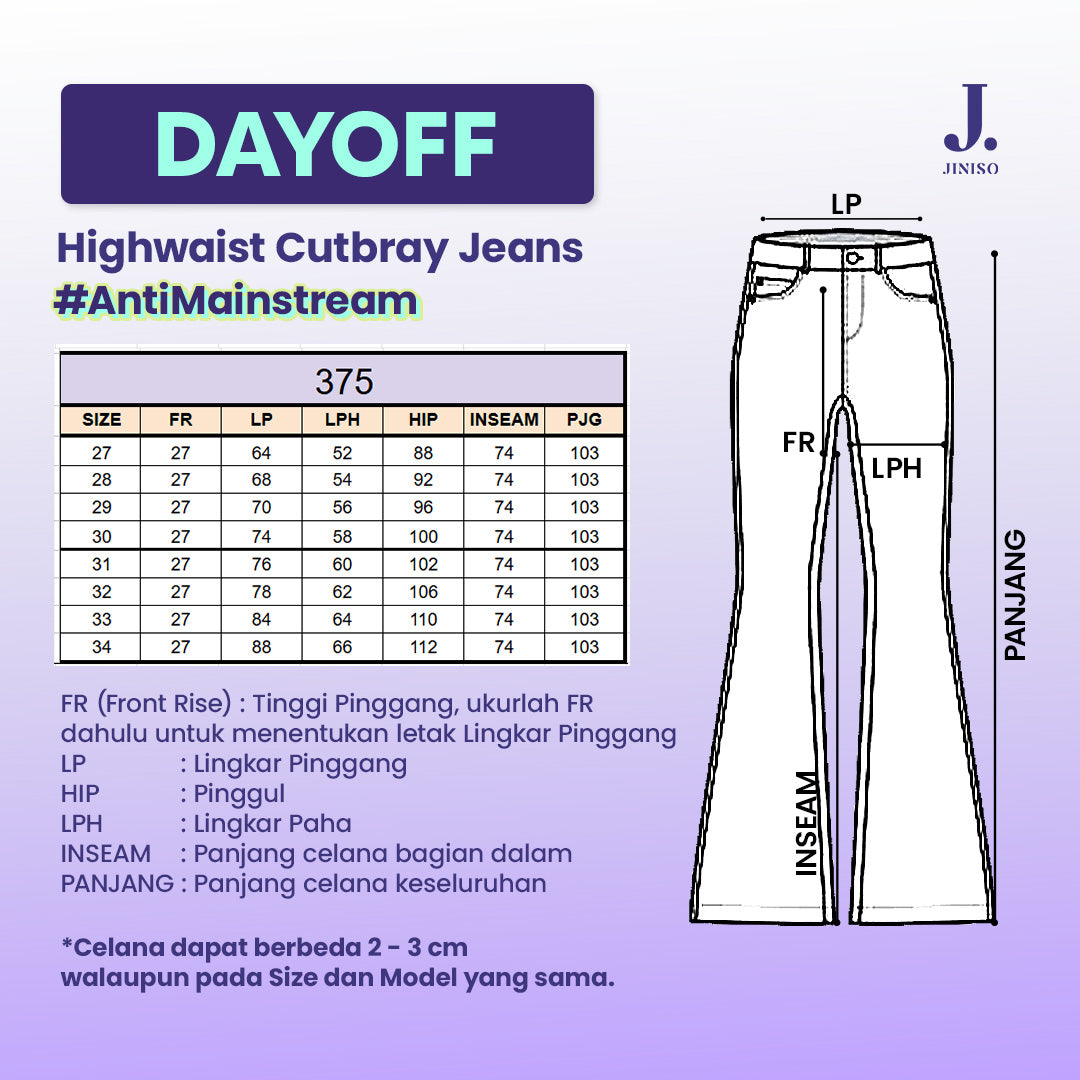 JINISO - Highwaist Flare Cutbray Jeans 375 DAYOFF