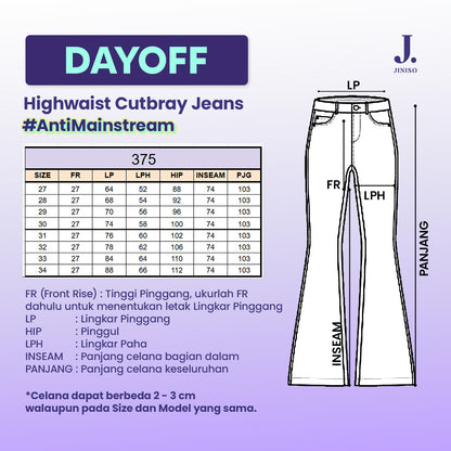 JINISO - Highwaist Flare Cutbray Jeans 375 DAYOFF
