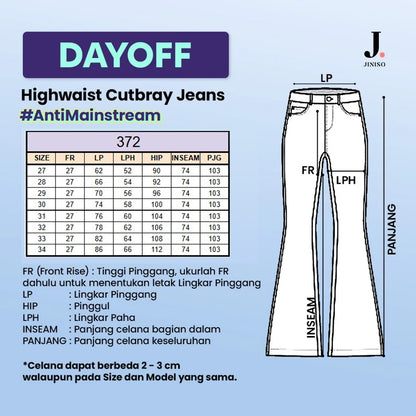 JINISO - Highwaist Flare Cutbray Jeans 372 DAYOFF