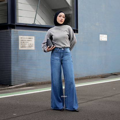 JINISO - Highwaist Flare Cutbray Jeans 375 DAYOFF