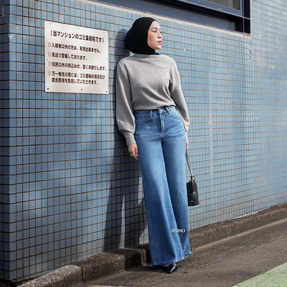 JINISO - Highwaist Flare Cutbray Jeans 375 DAYOFF