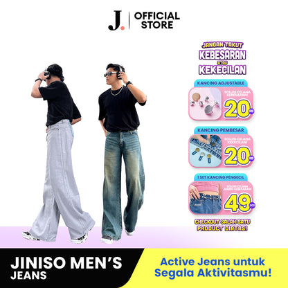 JINISO - Oversize Baggy Loose Jeans Pria 685