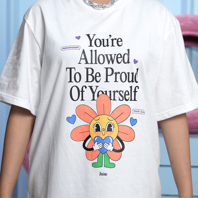 JINISO Kaos Oversize T-Shirt Proud