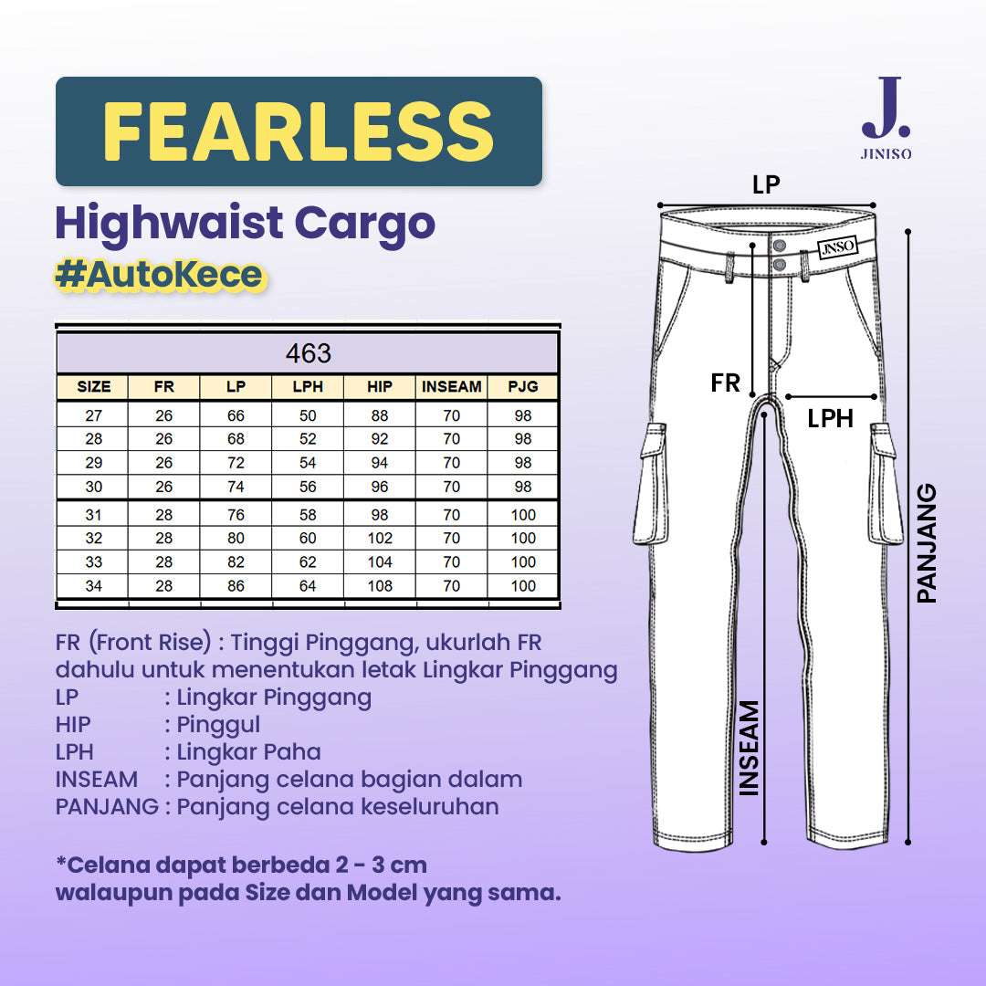 JINISO - Highwaist Cargo Loose Jeans 463 FEARLESS