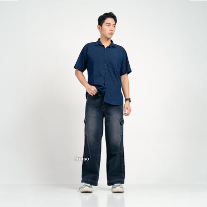 JINISO Loose Cargo Denim Jeans Pria 463