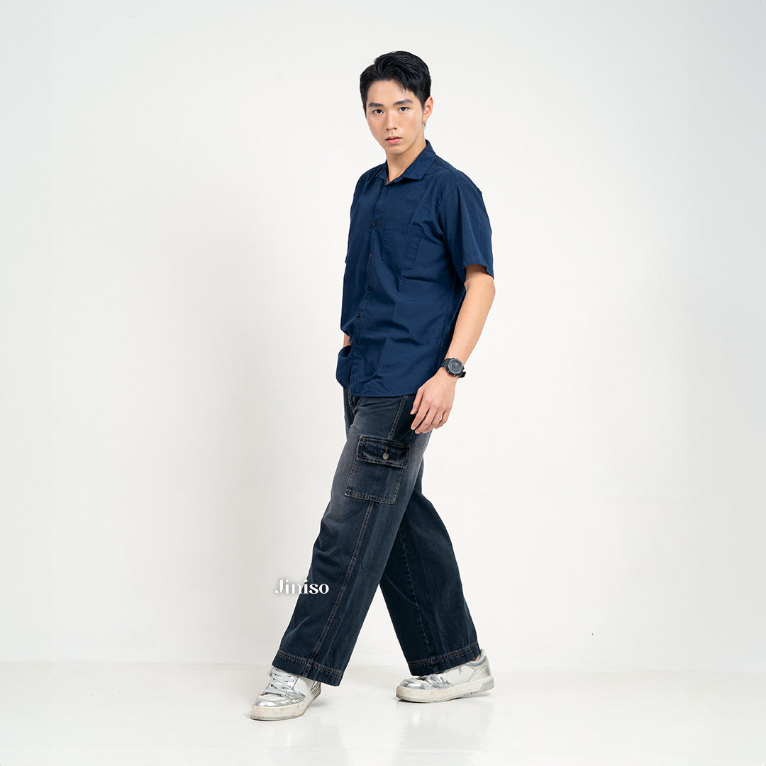 JINISO Loose Cargo Denim Jeans Pria 463