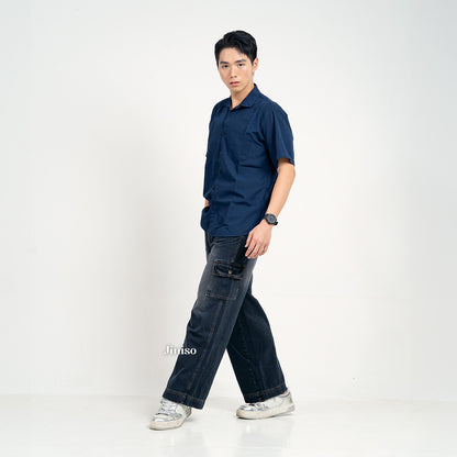 JINISO Loose Cargo Denim Jeans Pria 463