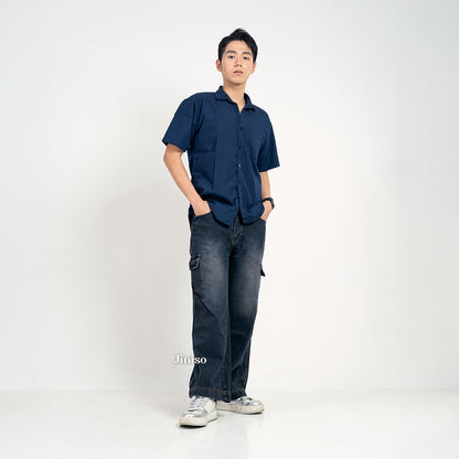 JINISO Loose Cargo Denim Jeans Pria 463