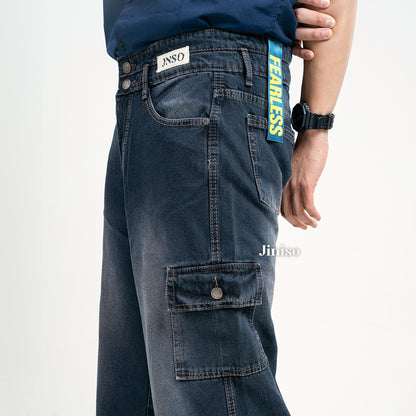 JINISO Loose Cargo Denim Jeans Pria 463