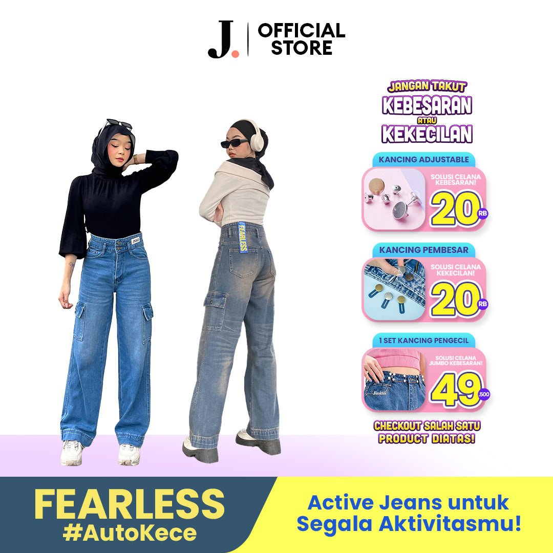 JINISO - Highwaist Cargo Loose Jeans 459 FEARLESS