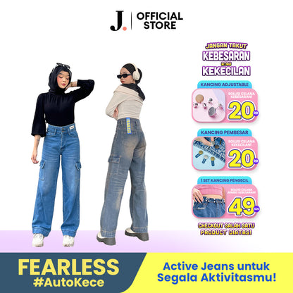 JINISO - Highwaist Cargo Loose Jeans 463 FEARLESS