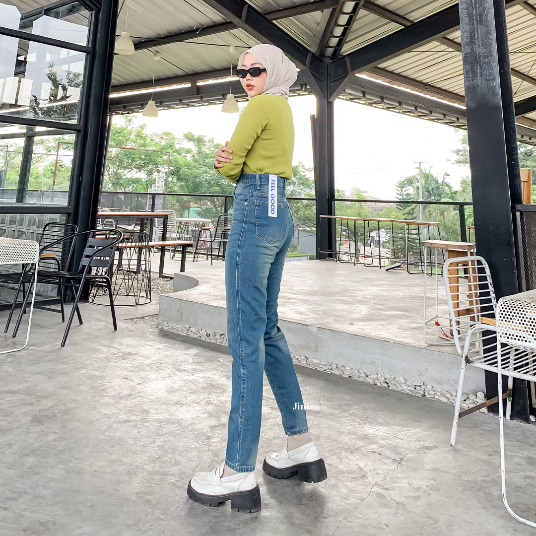 JINISO - Highwaist Boyfriend Jeans 028 FEEL GOOD