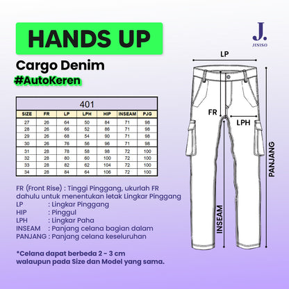 JINISO - Highwaist Cargo Loose Jeans 401 HANDS UP