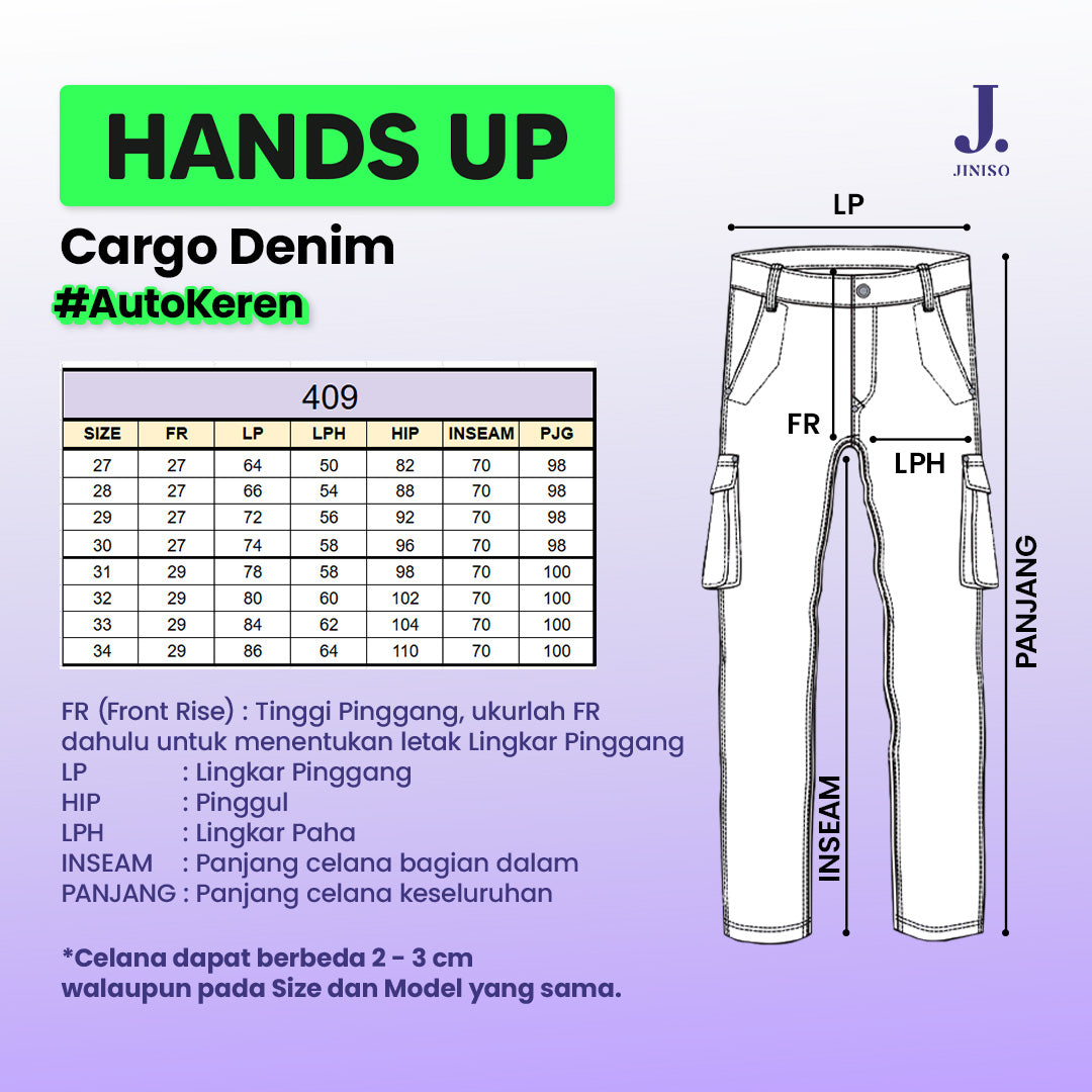 JINISO - Highwaist Cargo Loose Jeans 409 HANDS UP