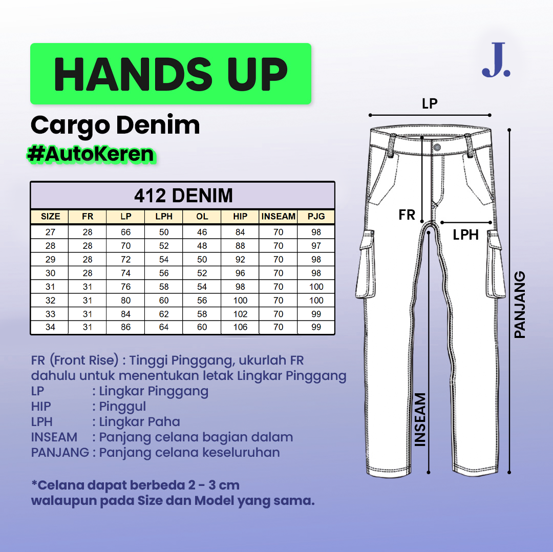 JINISO Cargo Baggy Denim Jeans Pria 412