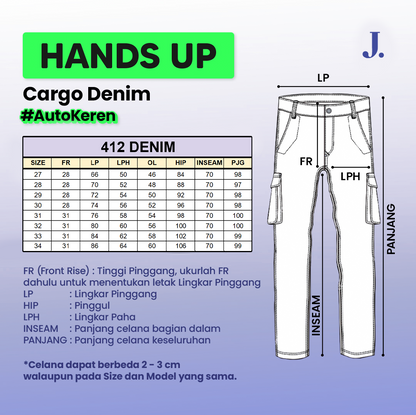 JINISO Cargo Baggy Denim Jeans Pria 412